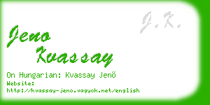 jeno kvassay business card